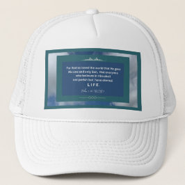 Liebe Message - John 3-16 - White Trucker Hat Truckerkappe
