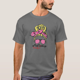 Liebe Messy Bun Hair Med Tech Nurse Life Valentine T-Shirt