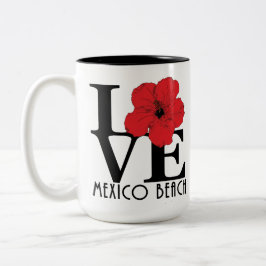LIEBE Mexico Beach 15oz Roter Hibiskus Zweifarbige Tasse