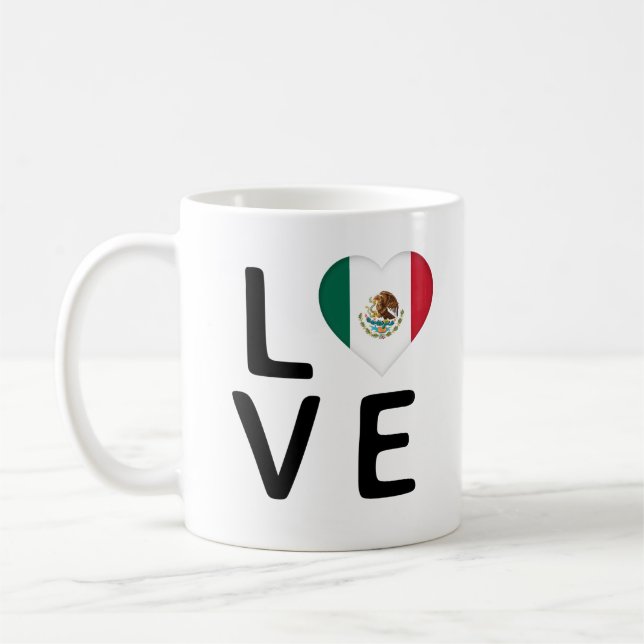 Liebe - Mexiko-Flagge Kaffeetasse (Links)