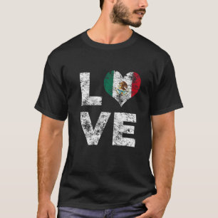 Liebe Mexiko Flagge Vintage Mexiko Urlaub 1 T-Shirt