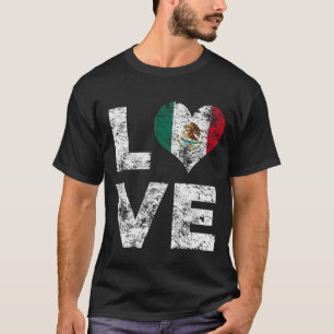 Liebe Mexiko-Flagge Vintage-Mexiko-Urlaub 2 T-Shirt