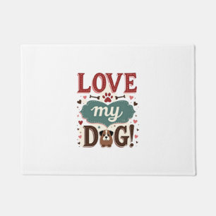 Liebe mich, liebe meinen Hund Vintage süßer Pfoten Fußmatte