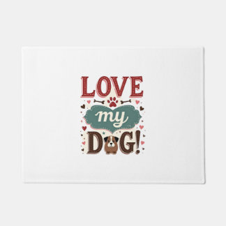 Liebe mich, liebe meinen Hund Vintage süßer Pfoten Fußmatte