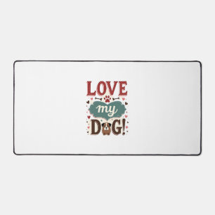 Liebe mich, liebe meinen Hund Vintage süßer Pfoten Schreibtischunterlage