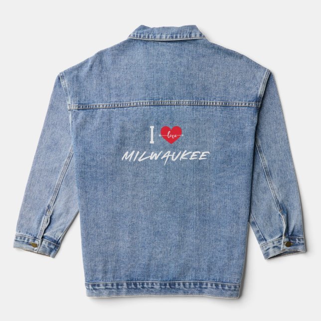 Liebe Milwaukee, Wisconsin Jeansjacke (Rückseite)