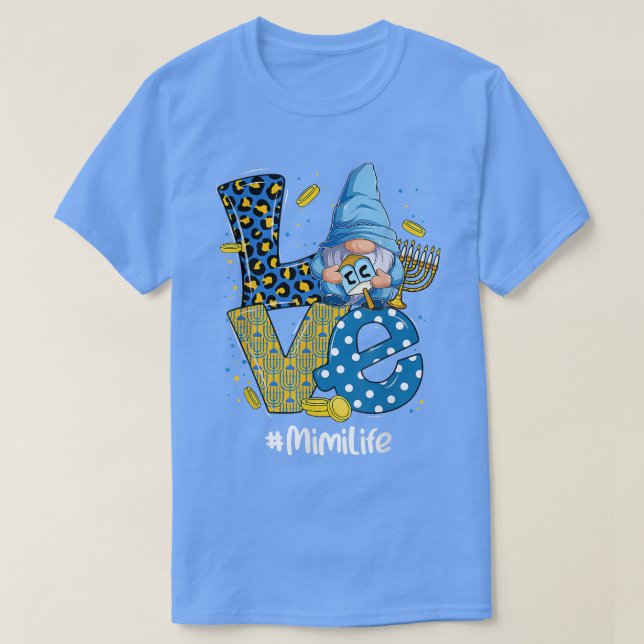 Liebe Mimi Life Leopard Gnome Happy Chanukah Gnome T-Shirt (Design vorne)