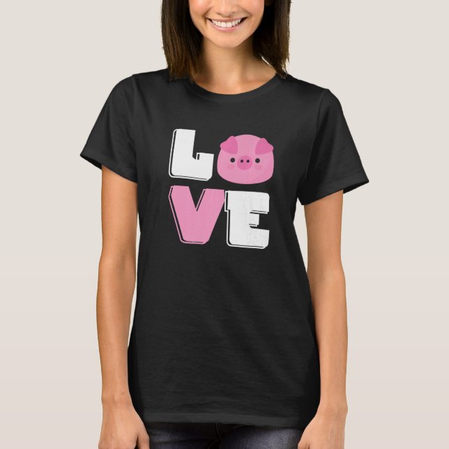 Liebe Mini Pig Niedlich Miniaturschweinbesitzer T-Shirt (Vorderseite)