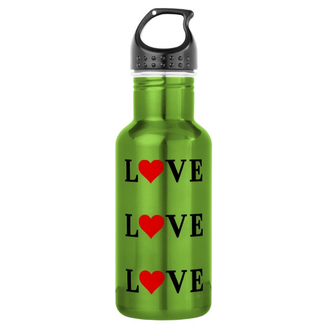 LIEBE Minimalistisch Elegant Edelstahlflasche (Vorderseite)