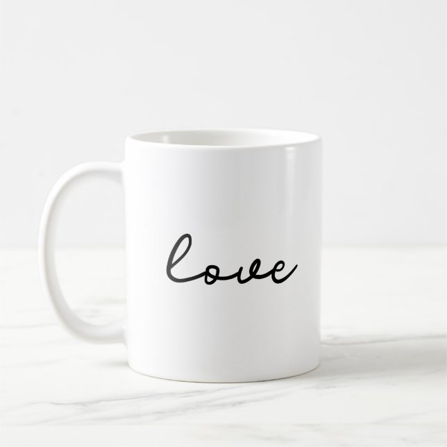 Liebe minimalistische Tasse (Links)