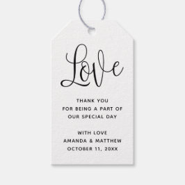 Liebe. Minimalistisches einfaches Skript Hochzeit  Geschenkanhänger