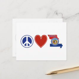Liebe Missouri gestaltet die Flagge des Staates Mi Postkarte