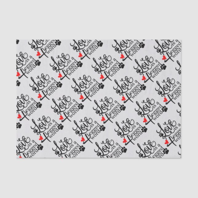 Liebe mit 4 Beinen Seidenpapier (Vorderseite)