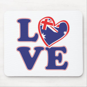 LIEBE mit Australien-Herz Mousepad