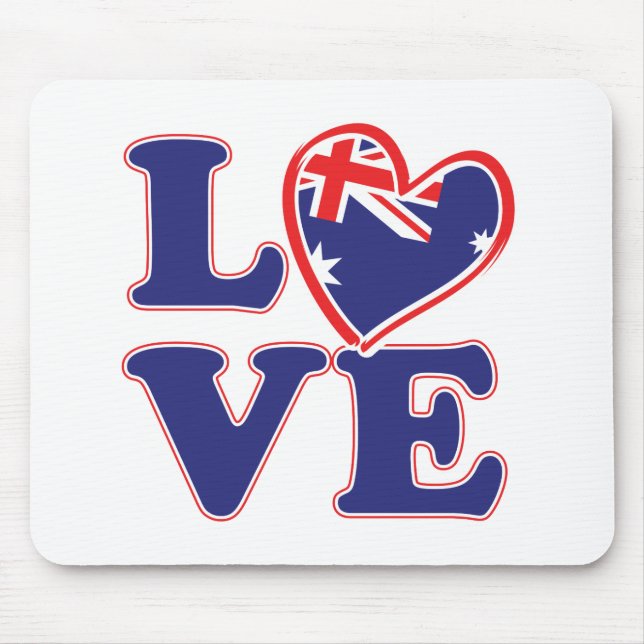 LIEBE mit Australien-Herz Mousepad (Vorne)