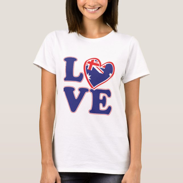 LIEBE mit Australien-Herz T-Shirt (Vorderseite)