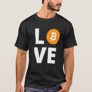 Liebe mit Bitcoin-Bild T-Shirt