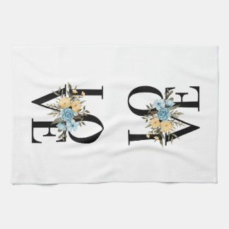 Liebe mit Blume Geschirrtuch