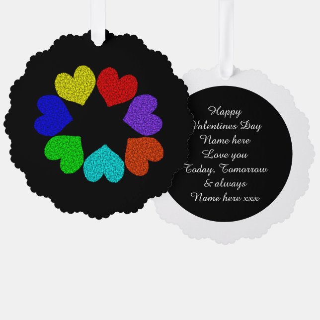Liebe mit Blumenbogen Ornament Karte (Vorderseite/Rückseite)