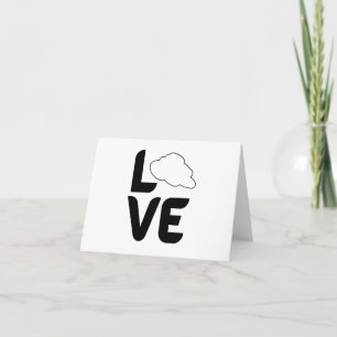 Liebe mit Cloud - Black BLANK Karte