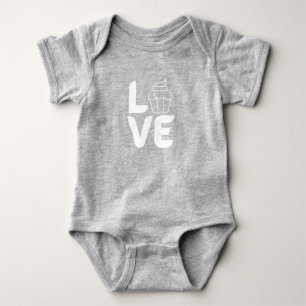 Liebe mit Cupcake - White Baby Strampler