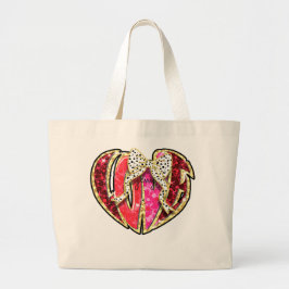 LIEBE mit Dalmatiner Bow & Individuelle Name Jumbo Stoffbeutel