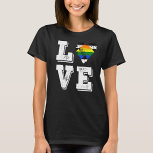 Liebe mit dem Alien-Pride-Flag geradeaus Flag T-Shirt