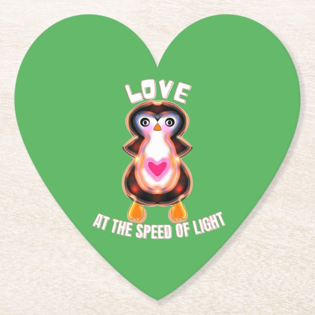 Liebe mit der Geschwindigkeit des Licht-Pinguin-Ge Untersetzer (Vorderseite)