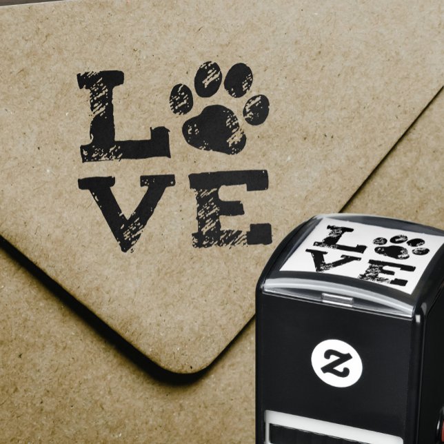 LIEBE mit Dog Paw Print Permastempel (Von Creator hochgeladen)