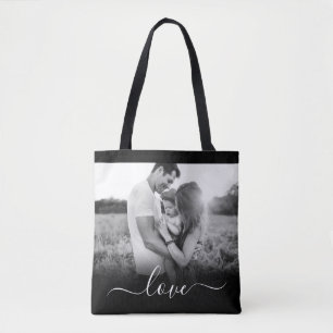 Liebe mit doppelseitigem Foto, Schwarz-Carry-Totbe