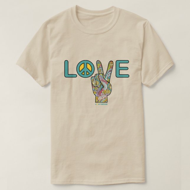Liebe mit eigenem Friedenszeichen T-Shirt (Design vorne)