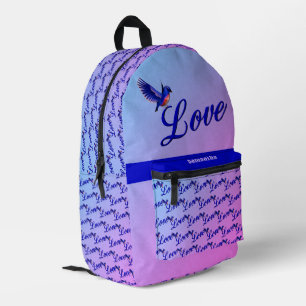 Liebe mit einem Bluebird-Personalisiert Bedruckter Rucksack