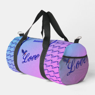 Liebe mit einem Bluebird-Personalisiert Duffle Bag
