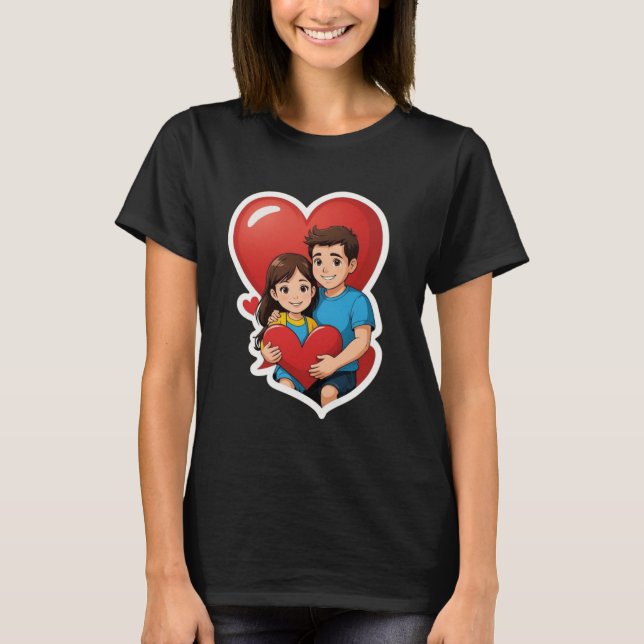 Liebe mit einem Herzen" oder "Kinder teilen sich e T-Shirt (Vorderseite)