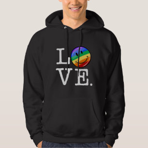 Liebe mit einer glücklichen Regenbogen-Flagge Hoodie