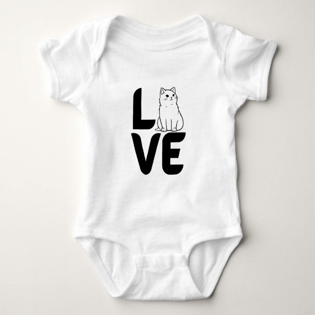 Liebe mit einer Katze als O Baby Strampler (Vorderseite)