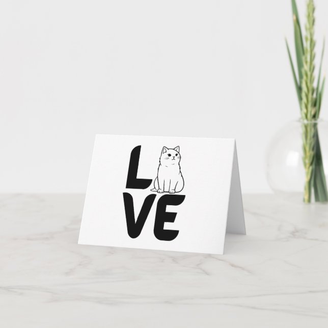 Liebe mit einer Katze als O-BLANK Karte (Vorderseite)