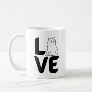 Liebe mit einer Katze als O Kaffeetasse