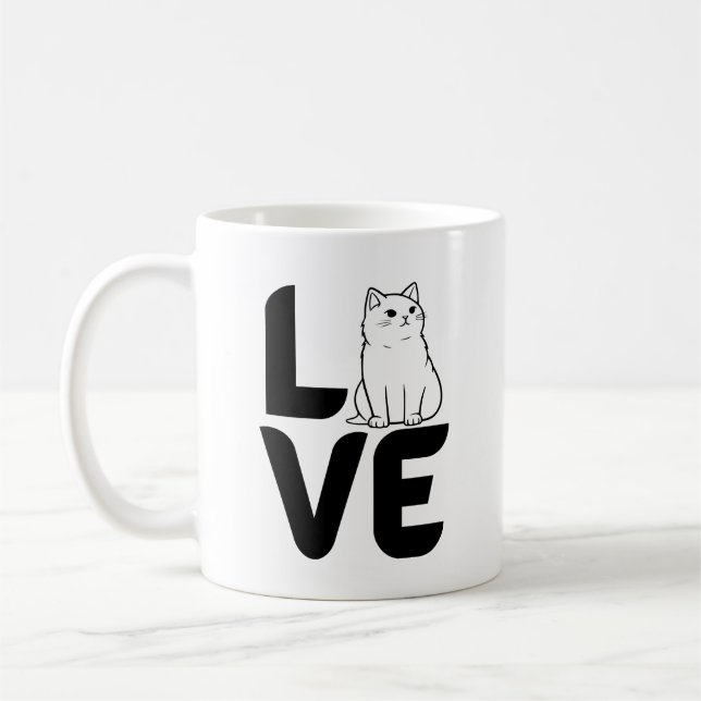 Liebe mit einer Katze als O Kaffeetasse (Links)