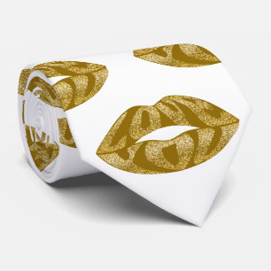 Liebe mit Glitzer Buchstaben in Lippenmuster Krawatte