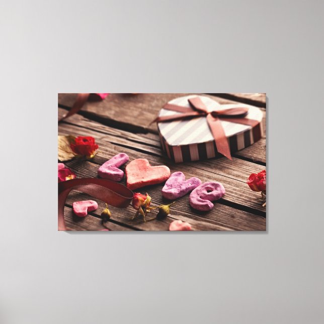 Liebe mit Herz Gestaltetem Valentinstag-Geschenk Leinwanddruck (Vorderseite)