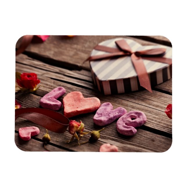 Liebe mit Herz Gestaltetem Valentinstag-Geschenk Magnet (Horizontal)
