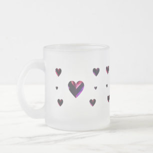 Liebe mit Herz - Romantische Tasse aus Mattiertem 