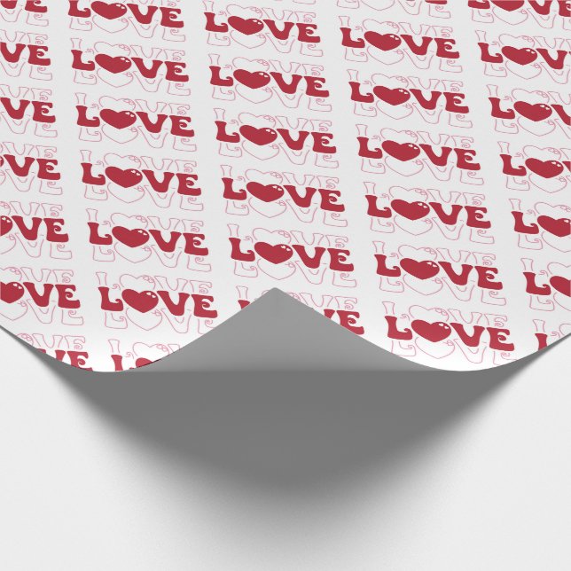 Liebe mit Herz-Valentinen Geschenkpapier (Ecke)