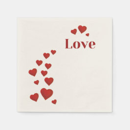 Liebe mit Herzen Serviette