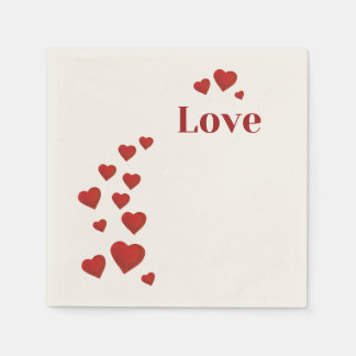 Liebe mit Herzen Serviette