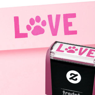 LIEBE mit Hundetatzen-Druck Permastempel