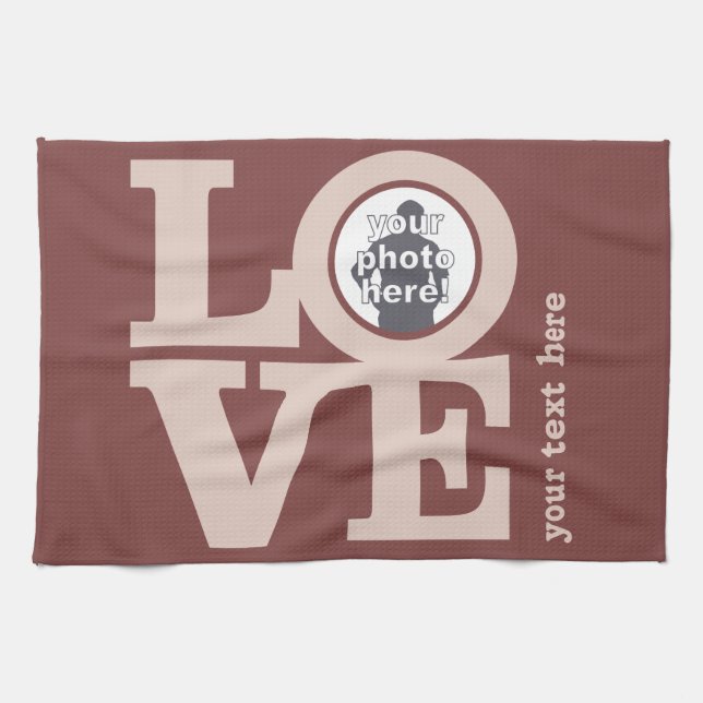 LIEBE mit IHREM FOTO Handtuch (Horizontal)