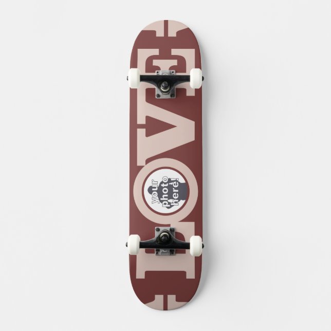 LIEBE mit IHREM FOTO-Skateboard Skateboard (Vorderseite)