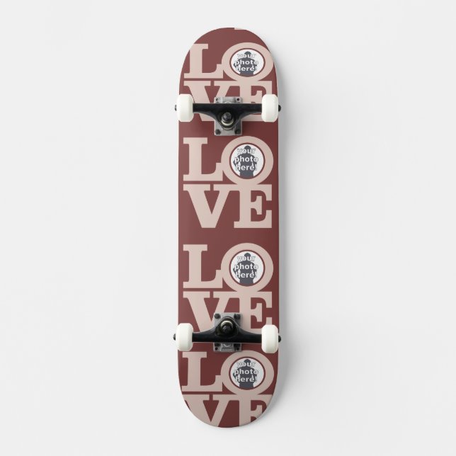 LIEBE mit IHRER 4-FOTO-Skateboard Skateboard (Vorderseite)